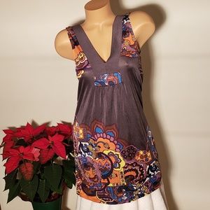 Tibi mini sleeveless dress multi colored sz xs